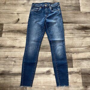 Blank NYC The Bond Mid Rise Raw Hem Ankle Skinny Jeans Blue Women’s Size 27